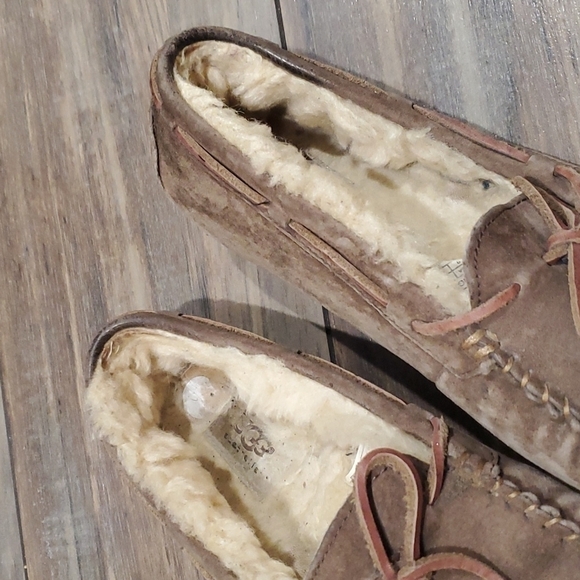 Ugg Dakota Women Suede Espresso Fur-Lined Loafers shoes flat slippers - Picture 13 of 16